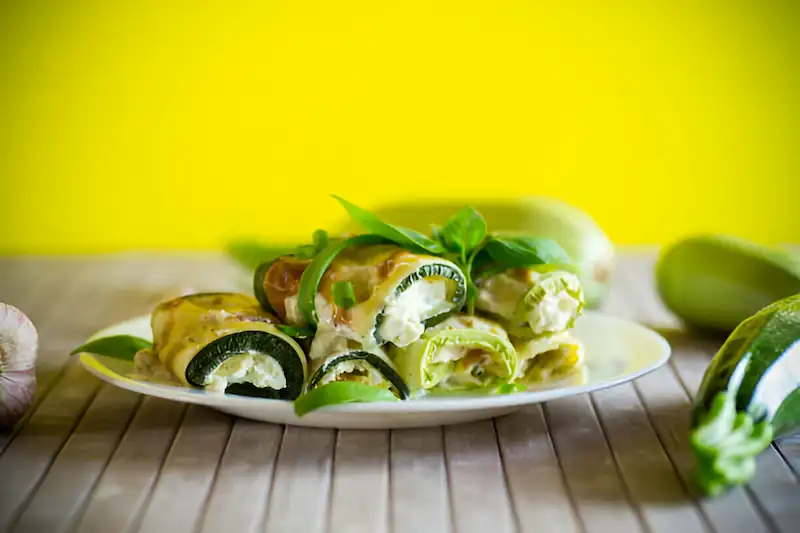 Zucchini rolls with filling